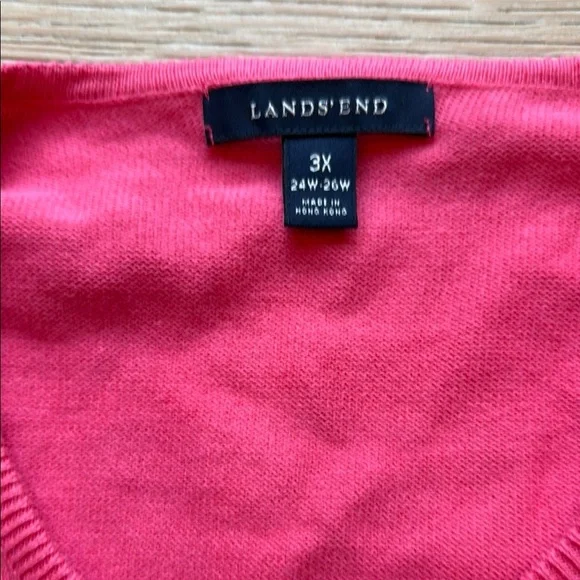 Lands' End Pink Knit Cartigan - Picture 2 of 2